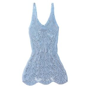 Zara Knit Crochet Mini Dress Sleeveless Crochet Summer Beach Cover Up Small S